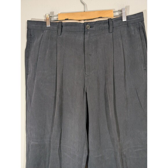 Tommy Bahama Mens Charcoal Silk Blend Straight Leg Pants Sz 36 Lightweight Relax - Picture 7 of 9